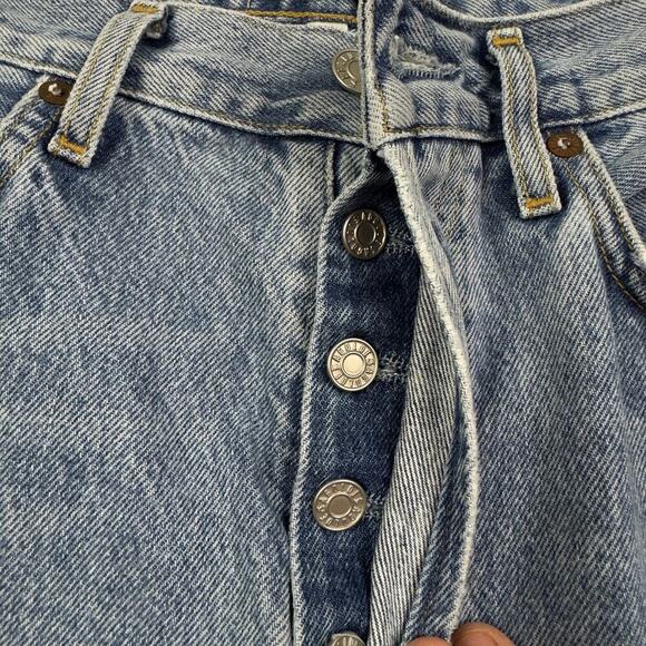 AGOLDE Lana MId-Rise Raw Hem Button-Fly Straight Jeans Women's Size 27 - Picture 6 of 10